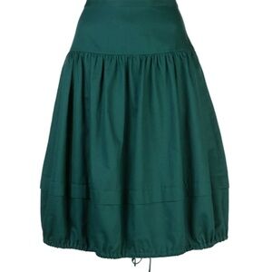 TIBI Balloon Skirt in Dark Green